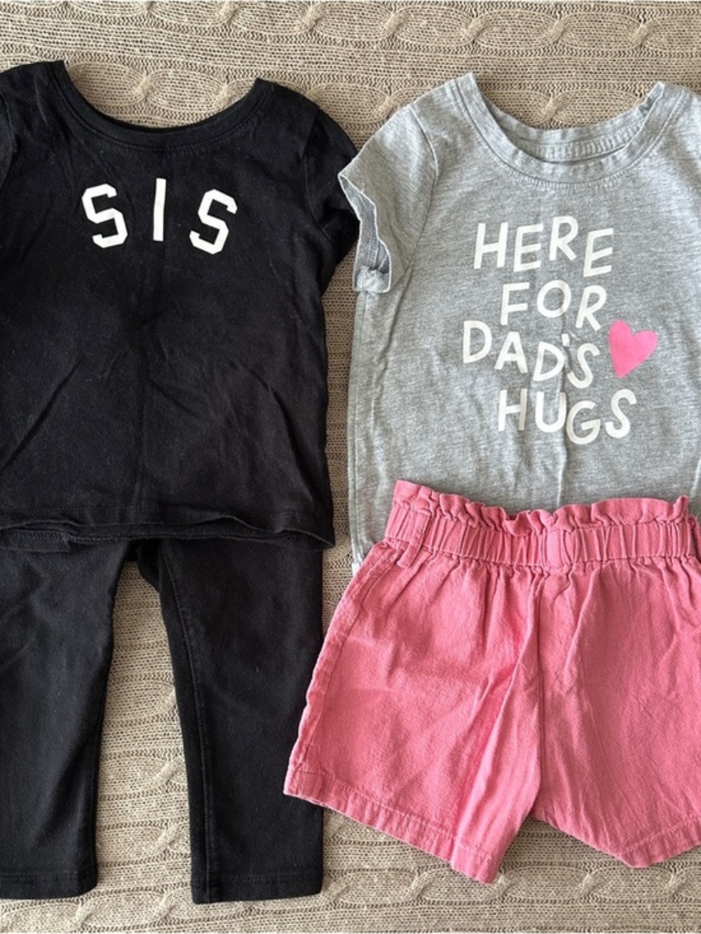 EUC Cat & Jack/Children’s Place 4pc Mix’n’Match Bundle: Black & Pink, 12-18 Mo